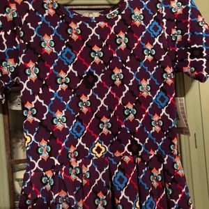 Sold LULAROE OE Amelia Fall Purple Print Dress Sm